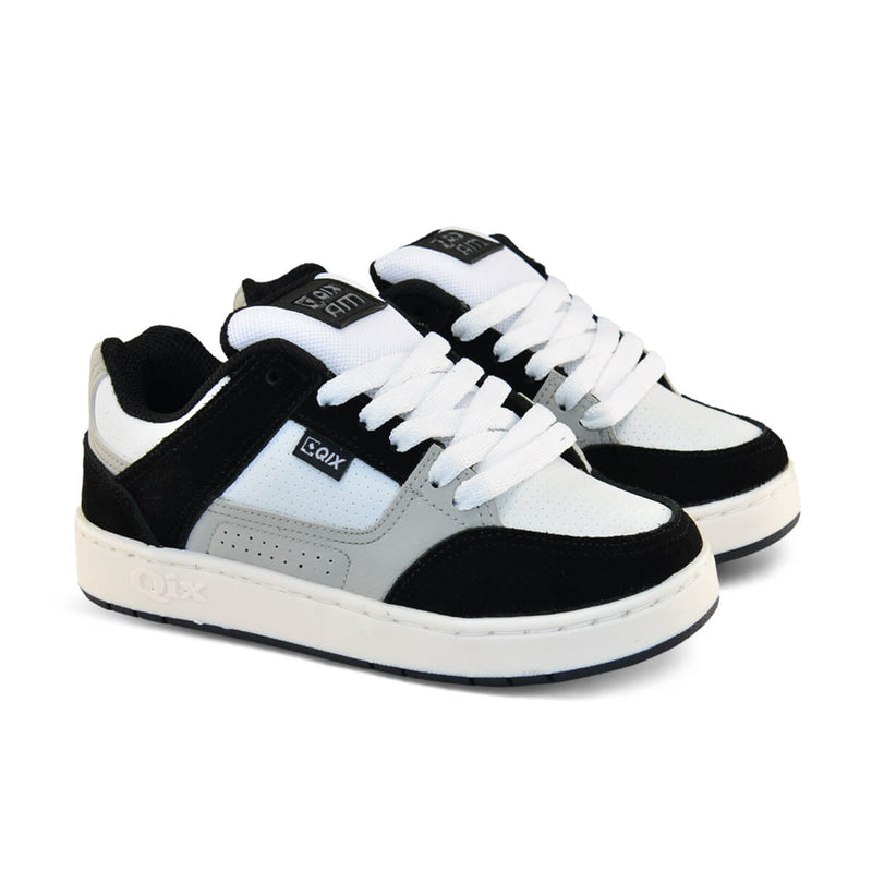 Tênis Infantil QIX AM Preto, Cinza e Branco