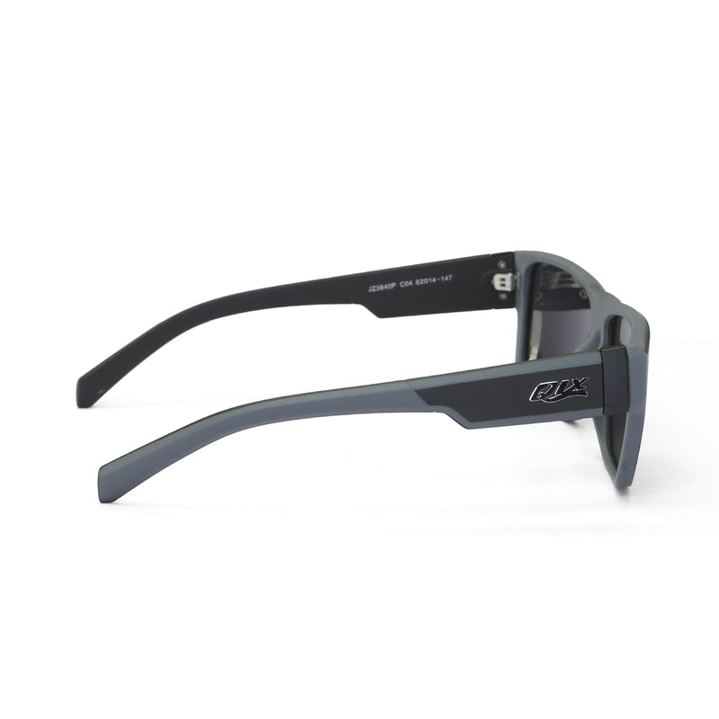 Óculos de sol unissex QIX SKATE Sport cinza e preto fosco