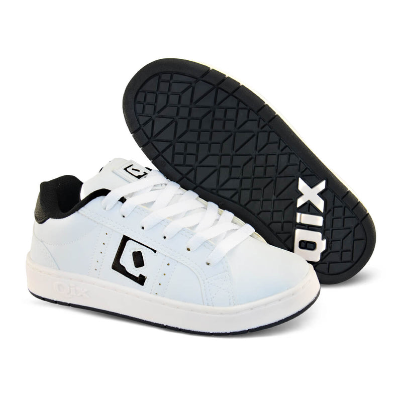 Tênis Infantil QIX Combat Retrô Branco e Preto