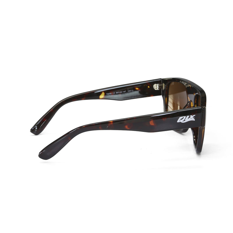Óculos de sol unissex QIX SKATE quadrado marrom