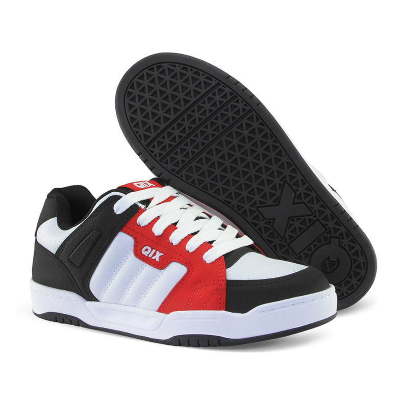 Tênis Qix Skate Square - Preto, Vermelho e Branco