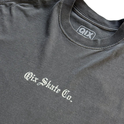 CAMISETA QIX OVERSIZED SÃO JORGE PRETO ESTONADO