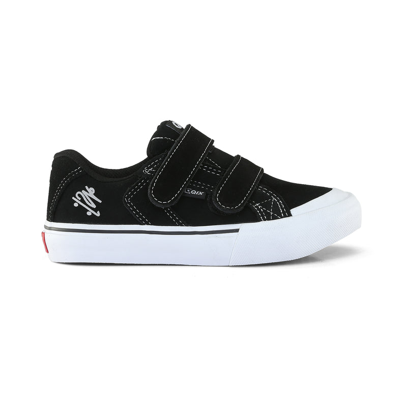 Tênis QIX Infantil Chorão Park Velcro Preto e Branco