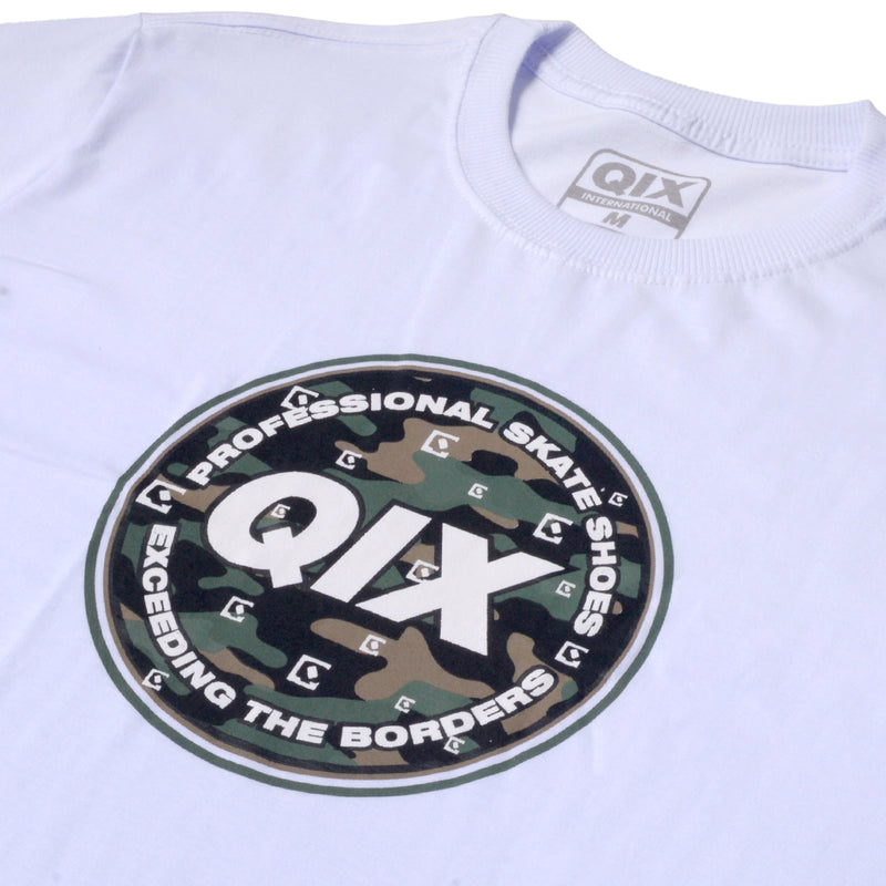 CAMISETA QIX INTERNATIONAL CAMOUFLAGED CIRCLE BRANCA