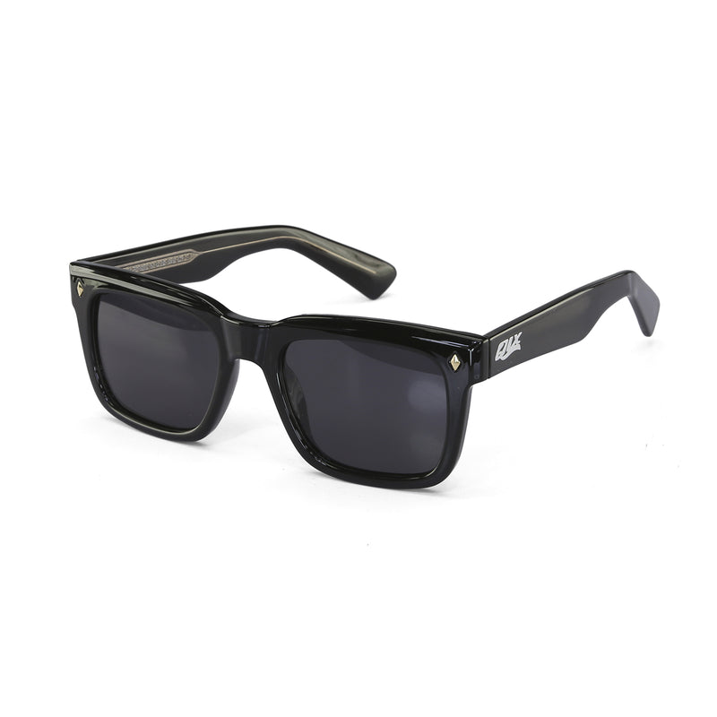Óculos de sol unissex QIX SKATE Clássico quadrado preto