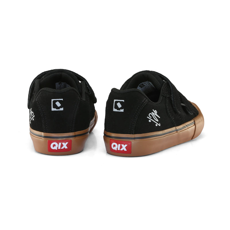 Tênis QIX Infantil Chorão Park Velcro Preto Gum