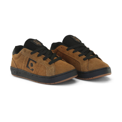 Tênis Infantil Qix Combat Suede Caramelo e Preto