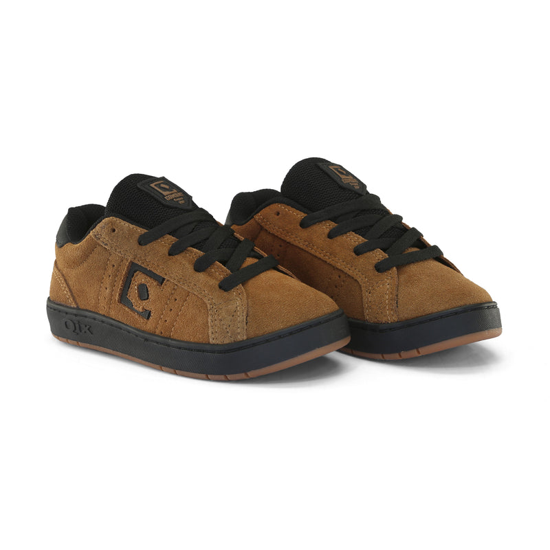 Tênis Infantil Qix Combat Suede Caramelo e Preto
