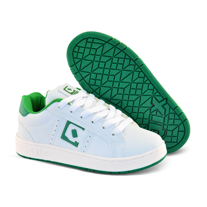 Tênis Infantil QIX Combat Retrô Branco e Verde