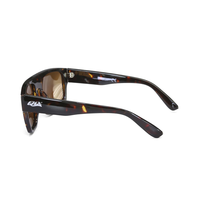 Óculos de sol unissex QIX SKATE quadrado marrom
