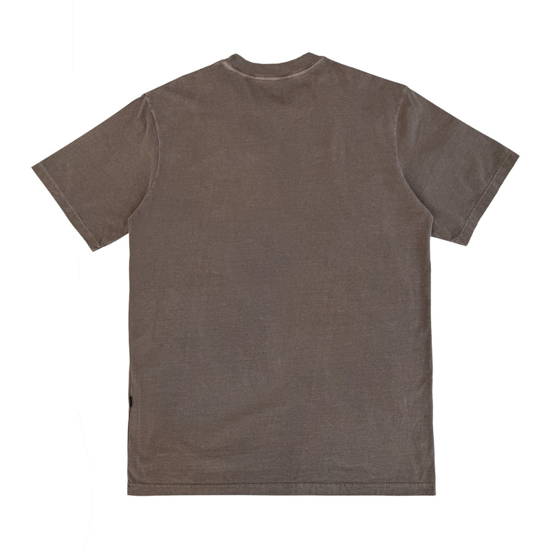 CAMISETA QIX STREET MINIMAL LOGO MARROM ESTONADO