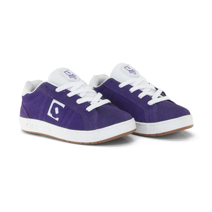 Tênis Infantil Qix Combat Suede Roxo e Branco