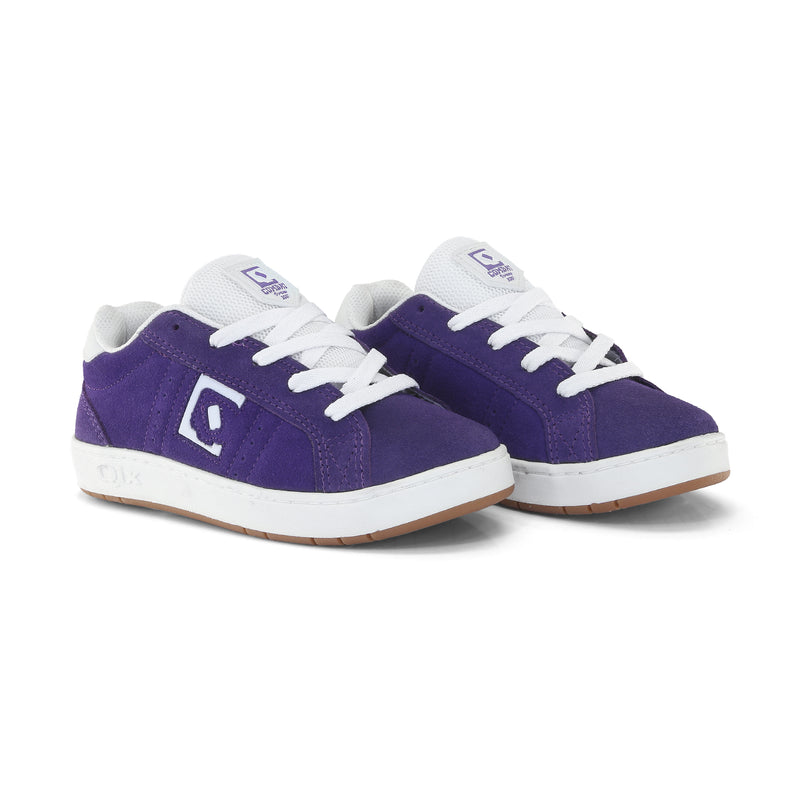 Tênis Infantil Qix Combat Suede Roxo e Branco