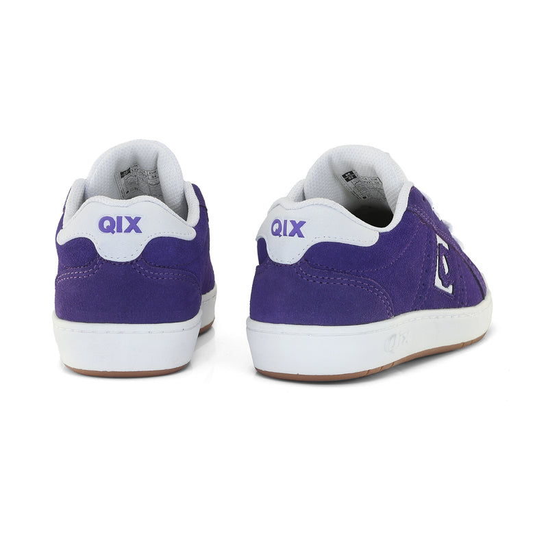 Tênis Infantil Qix Combat Suede Roxo e Branco