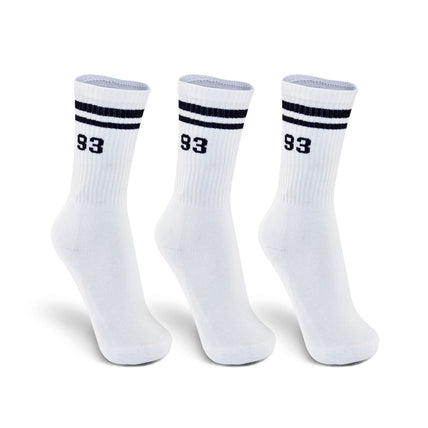 Meia Cano Alto QIX 93 Preto e Branco - 3 Pares