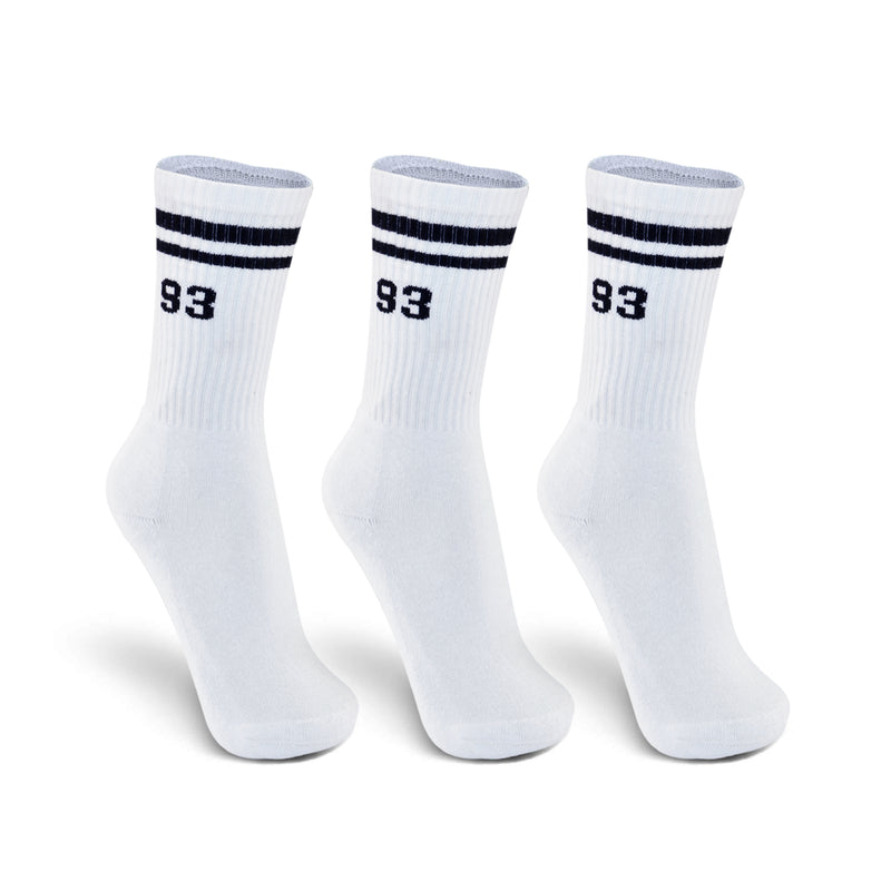 Meia Cano Alto QIX 93 Preto e Branco - 3 Pares