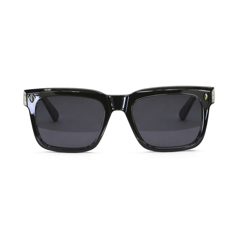 Óculos de sol unissex QIX SKATE Clássico quadrado preto