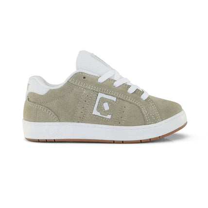 Tênis Infantil Qix Combat Suede Caqui e Branco