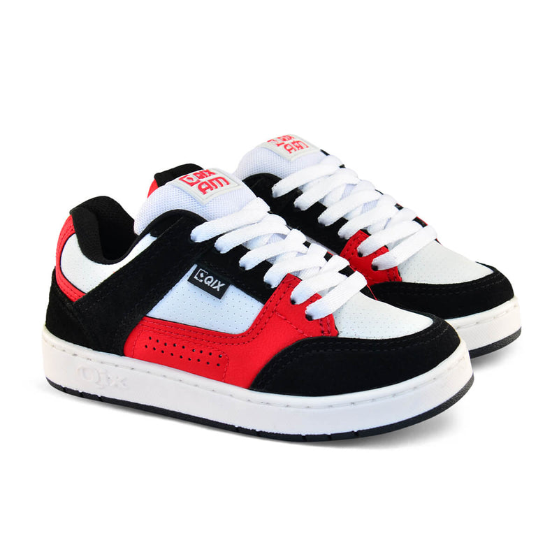 Tênis Infantil QIX AM Preto, Vermelho e Branco