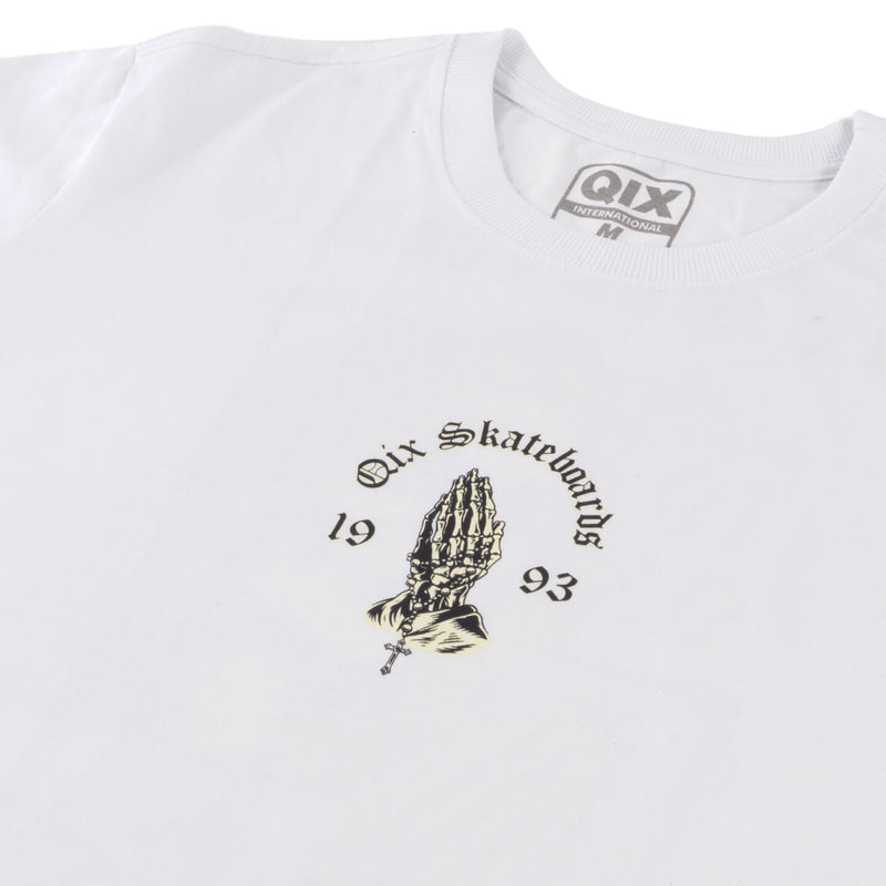 CAMISETA QIX SKULL SKATEBOARD BRANCA