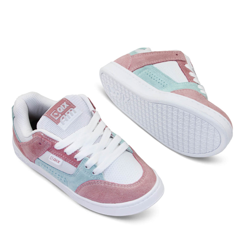 Tênis Qix AM Skate confort Verde e Rosa
