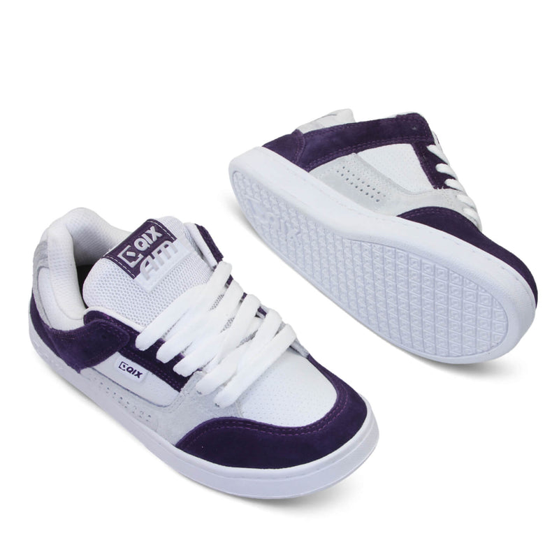 Tênis Qix AM Skate confort Branco e Uva