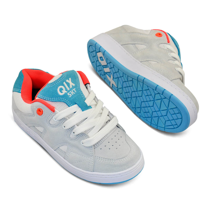 Tênis QIX Plaza 2 Branco, Laranja e Azul