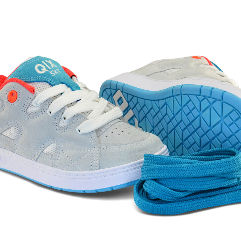 Tênis QIX Plaza 2 Branco, Laranja e Azul