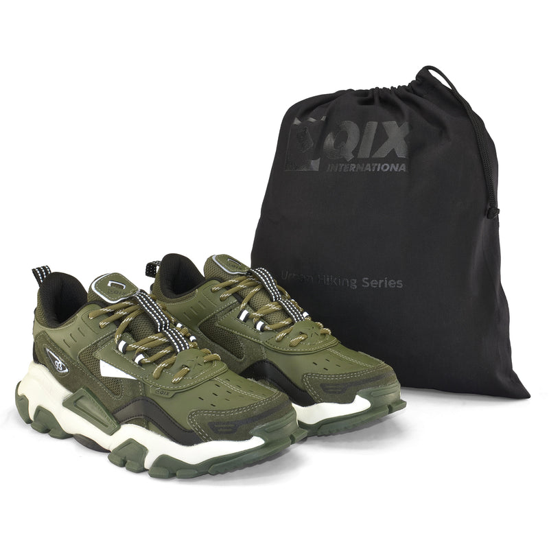 Tênis Qix Trek Urban Hiking Verde Militar e Off White