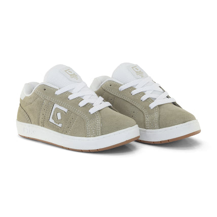 Tênis Infantil Qix Combat Suede Caqui e Branco