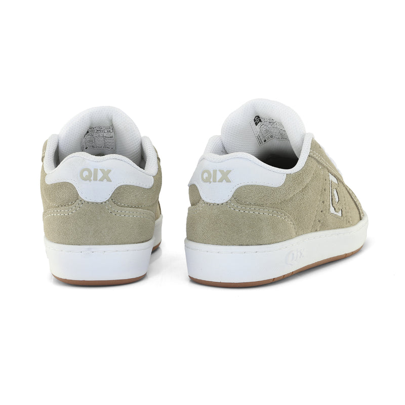 Tênis Infantil Qix Combat Suede Caqui e Branco