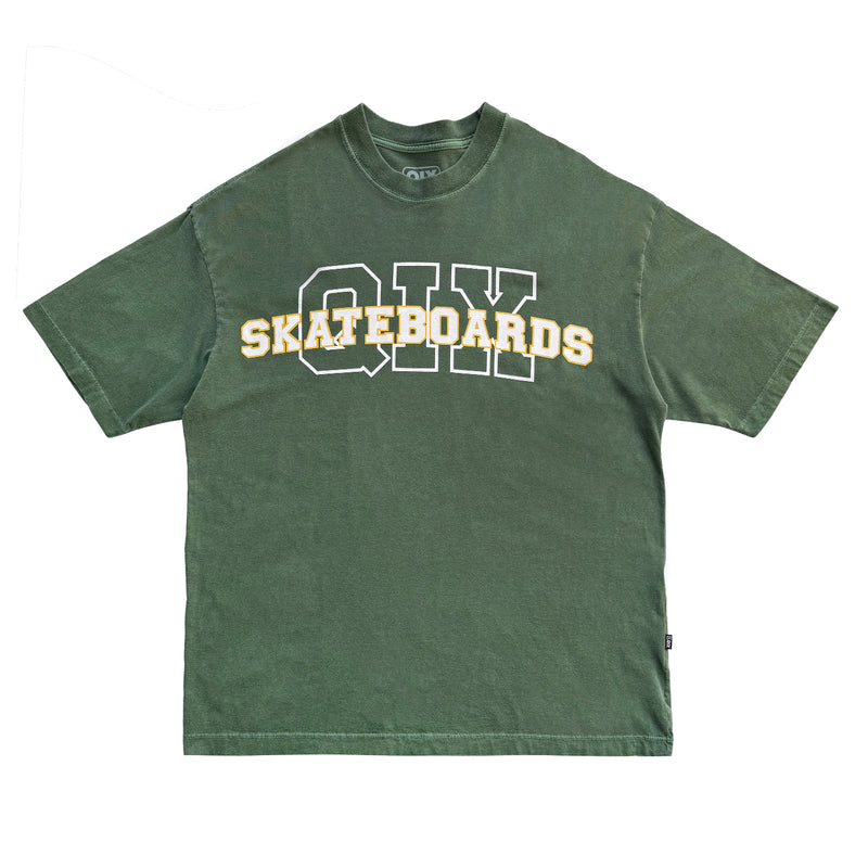 CAMISETA QIX OVERSIZED SKATEBOARDS VERDE ESTONADO