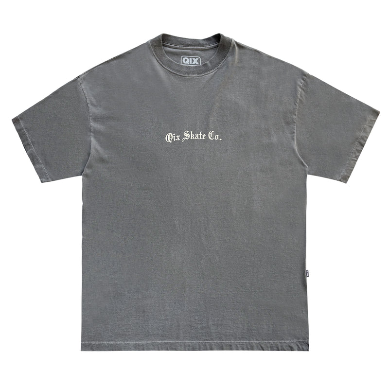 CAMISETA QIX OVERSIZED SÃO JORGE PRETO ESTONADO