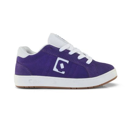 Tênis Infantil Qix Combat Suede Roxo e Branco