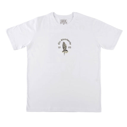 CAMISETA QIX SKULL SKATEBOARD BRANCA