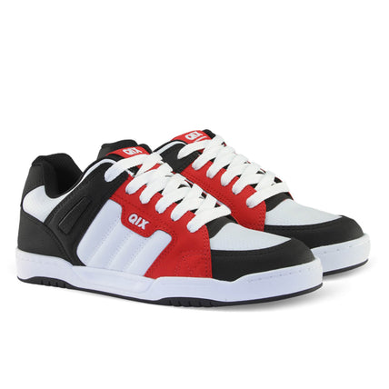 Tênis Qix Skate Square - Preto, Vermelho e Branco