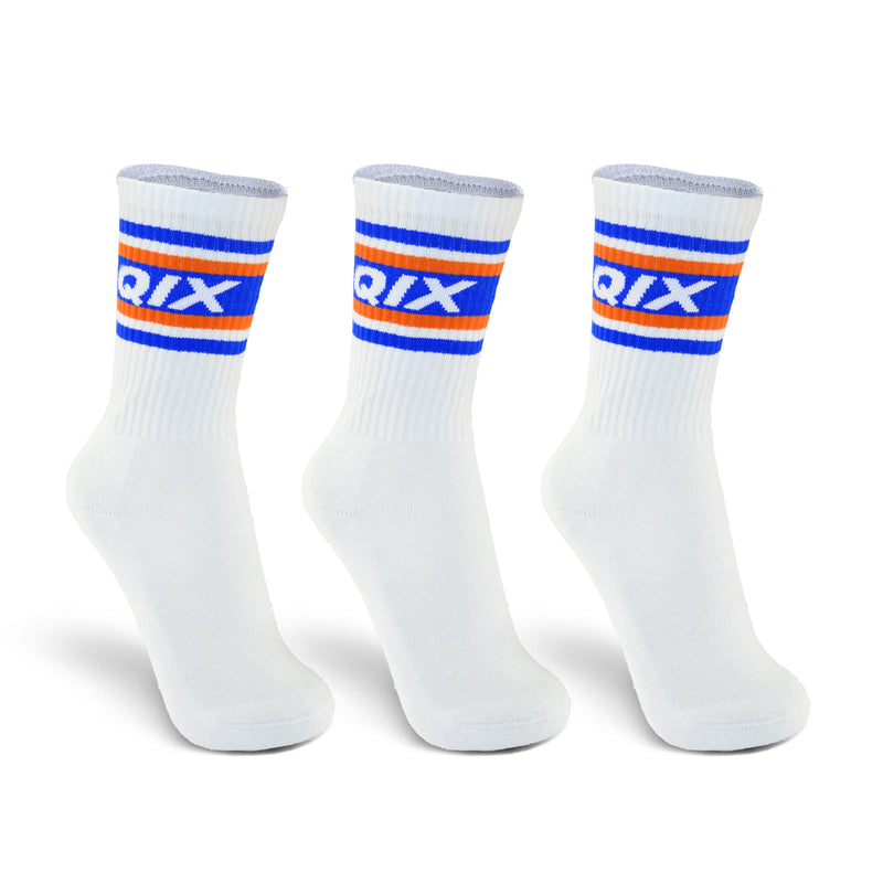 Meia Cano Alto QIX Branco Old School - 3 Pares