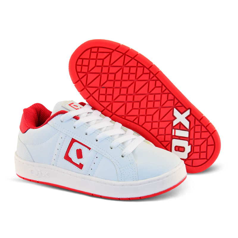 Tênis Infantil QIX Combat Retrô Branco e Vermelho