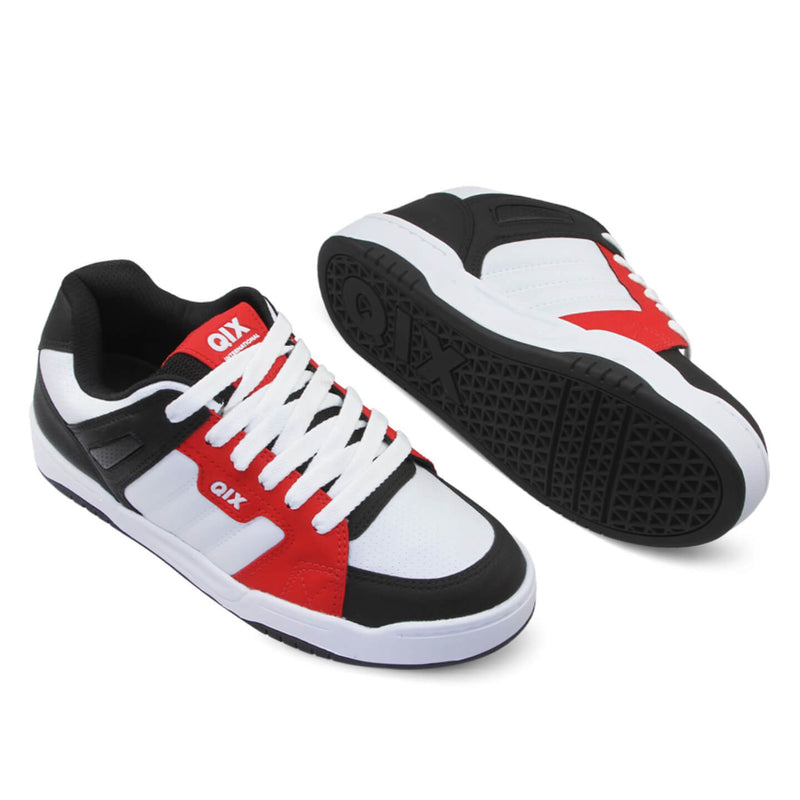 Tênis Qix Skate Square - Preto, Vermelho e Branco