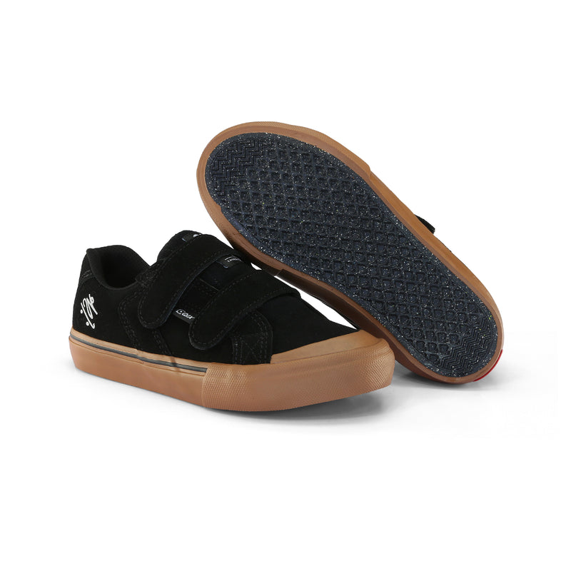 Tênis QIX Infantil Chorão Park Velcro Preto Gum