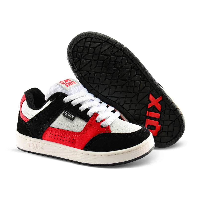 Tênis Infantil QIX AM Preto, Vermelho e Branco