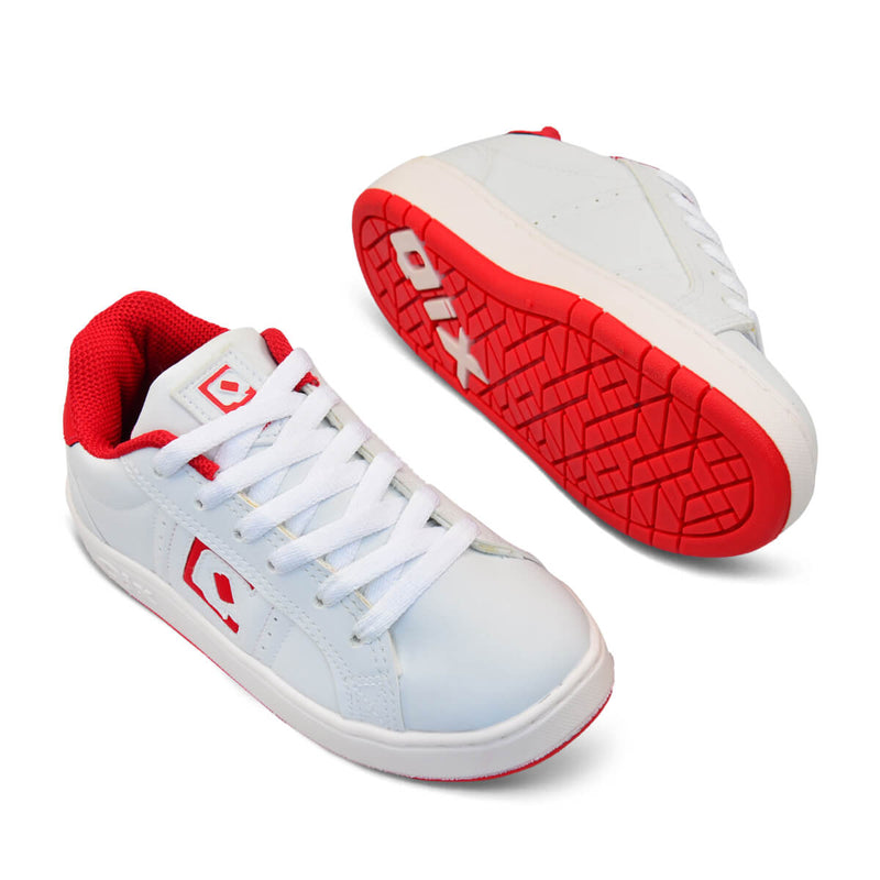 Tênis Infantil QIX Combat Retrô Branco e Vermelho